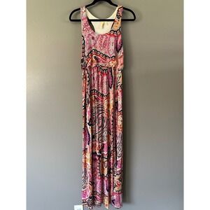Francesca's Collection Paisley Pink Print Maxi‎ Dress